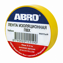 ABRO изолента желтая 9,1м ET-912-18-10-YLW-RW 10шт /500шт.